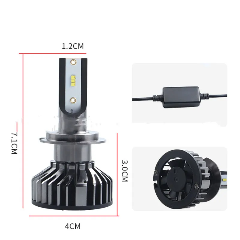 F2 LED Lemputė, priekinis žibintas ZES Lempos Granules Automobilių Žibintai H1 H7, H8, H9 H11 9005 9006 9012 6000K Auto priekiniai Žibintai