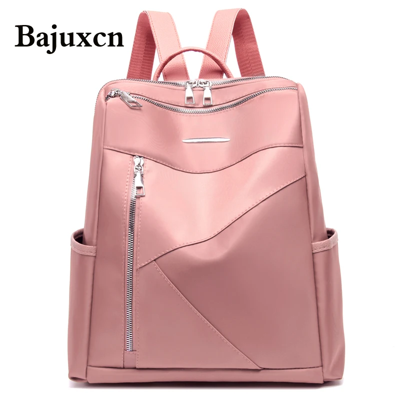Moteriška kuprinė kuprinė atspari vandeniui didelės talpos susiuvimo kolegija stiliaus krepšys, 5 spalvų 2019 žiemos naujų šiltų spalvų, rožinė pagrindinis