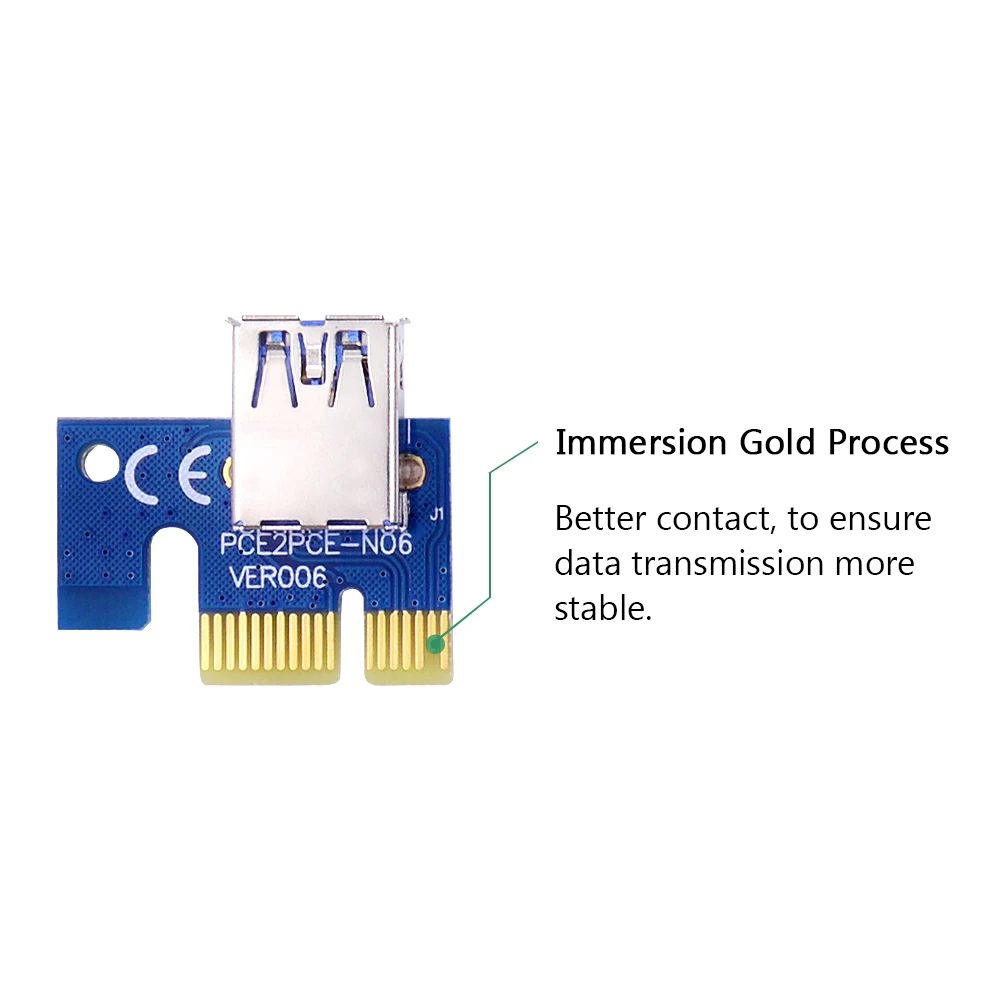 CHIPAL VER006C PCI-E Riser Card PCI Express 1X PCIE į 16X Adapteris 100CM 60CM USB 3.0 Kabelis SATA 6 Pin Maitinimo Bitcoin Mining