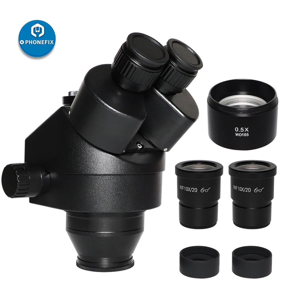 Naujausias Juoda 7X-45X 3,5 X-90X vienu metu-Židinio Trinokulinis Mikroskopu Zoom Stereo Mikroskopas, Galvos + 2.0 X 0,5 X Pagalbinis Objektyvas
