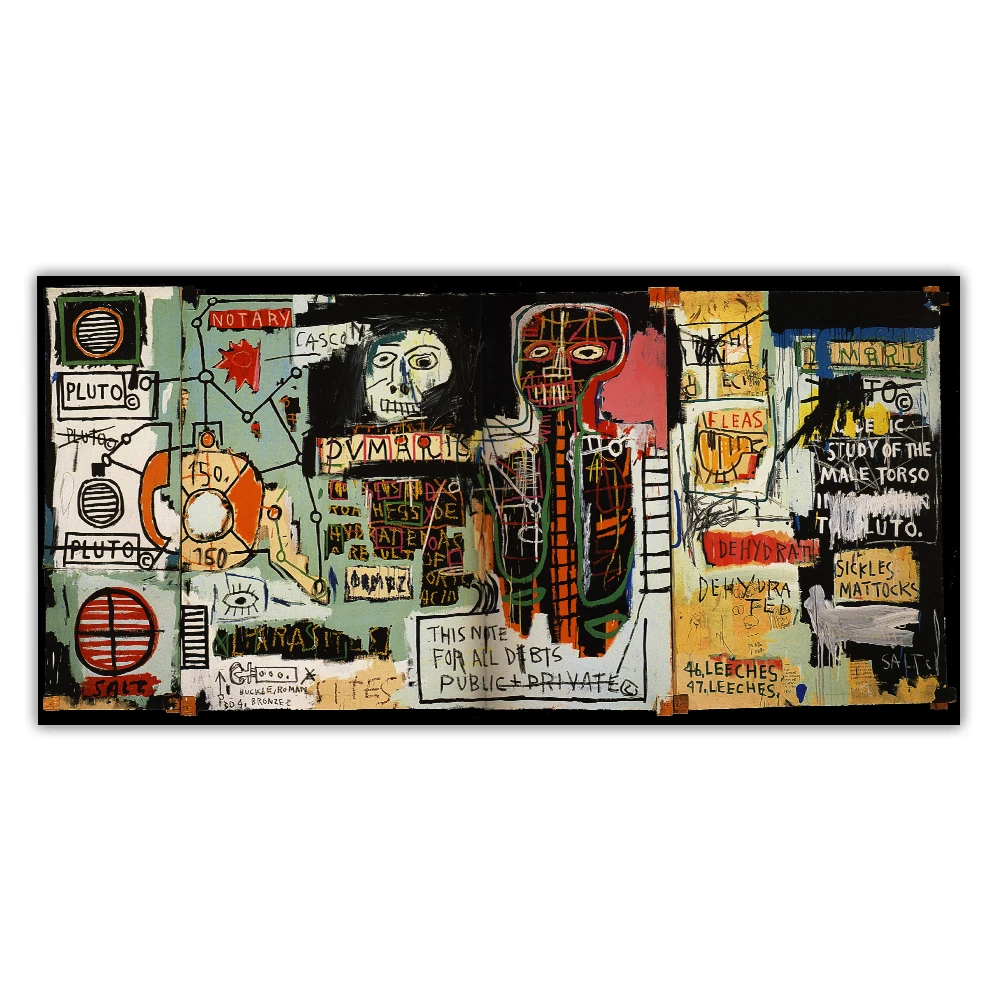 Citon Jean Michel Basquiat《Notarų》Grafiti Meno Drobė, Aliejus, Tapyba Meno Plakatas Dekoratyvinis Nuotrauką Sienų Dekoras Namų Puošybai