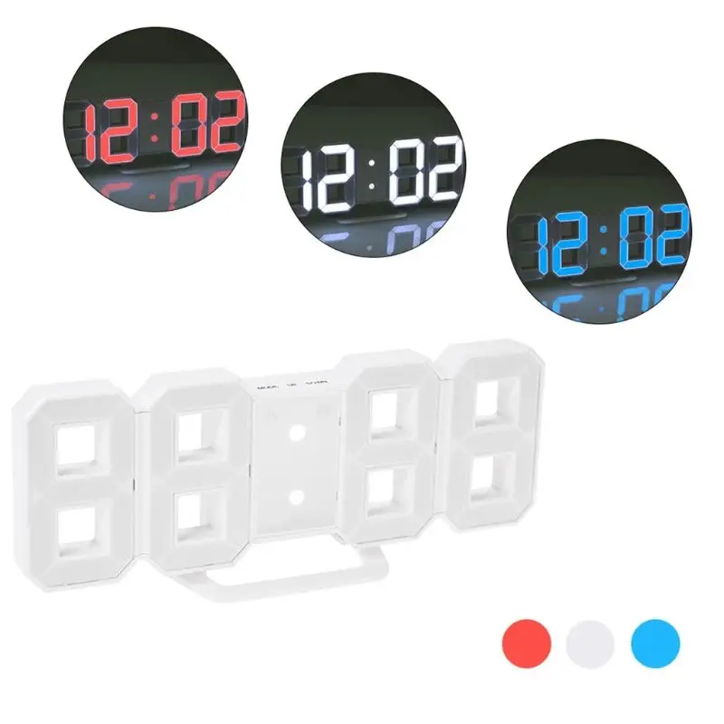 8 Formos 3D Skaitmeninio Stalo Laikrodis Sieninis Laikrodis LED naktinė lempa Laiką USB Namų Puošybai Svetainės Sieniniai Laikrodžiai Balta Šviesa