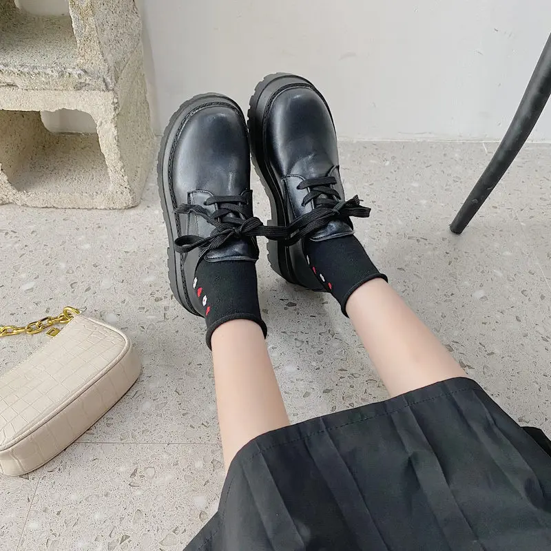 Lolita studentų batai, Avalynė Moteriška Oksfordo Bateliai Moterims Pavasario Platforma Batai Moteris Saldus Apvalios galvos prabanga moterų batai 2021