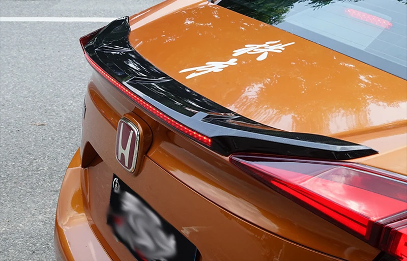 Honda Civic Spoileris 2016 2017 LED Žibintai SY Stiliaus Uodega Sparno Apdaila ABS Plastiko Unpainted Gruntas Spalvos Galinis Kamieno Spoileris