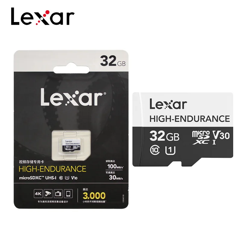Originalus Lexar Didelės Ištvermės Atminties Kortelė 32GB SDHC U1 V10 64GB SDXC 128GB V30 10 Klasė TF Mikro SD Kortelę Dashcam