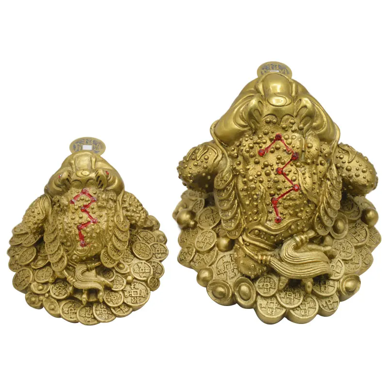 Feng Shui Mažas Trimis Kojomis Pinigų Varlė Likimo Žalvario liejiniai, Rupūžė Kinijos Monetos Metalo Amatų Namų Dekoro Dovana