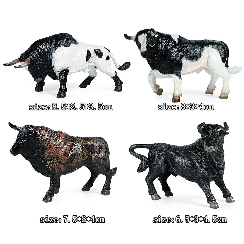 Naujas Smulation Ūkio Laukinių Gyvūnų Kietas Karvės Pieno Bison Kostiumas Modelio Mažas Kilnojamojo PVC Žaislas Vaikams Dovanų Kolekcija