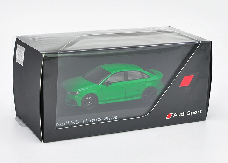 1:43 Diecast Modelis Audi RS3 limuzinas 2016 Žalia Lydinio Žaislas, Miniatiūrinių Automobilių Kolekcija Dovanos