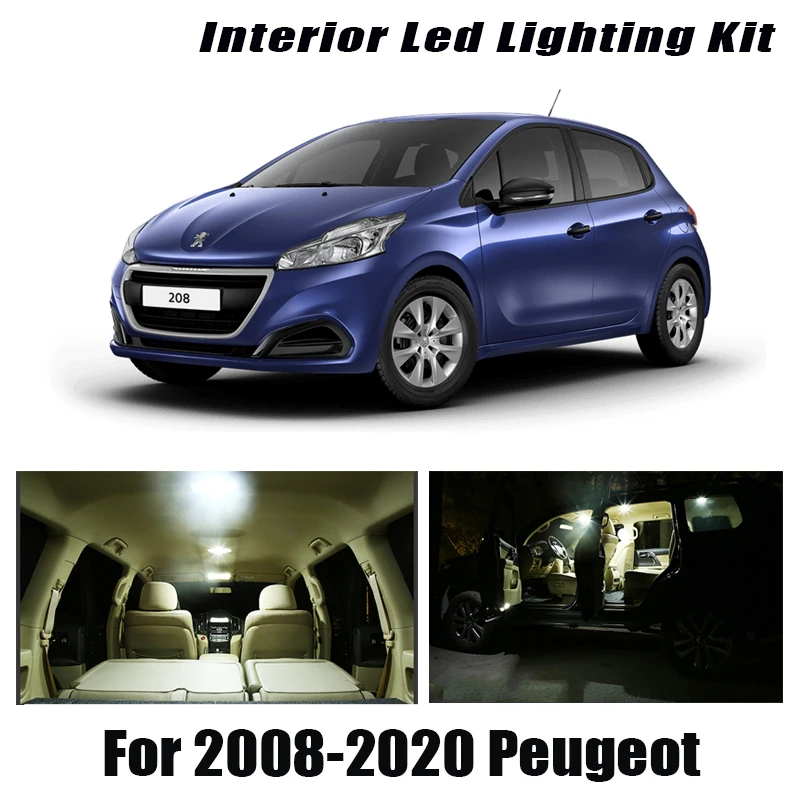 Už 2008-2020 Peugeot 3008 4007 4008 5008 RCZ 207 208 307 308 407 508 SW Liukas CC Sedanas Sedanas Canbus Automobilį, LED Interjero Šviesos