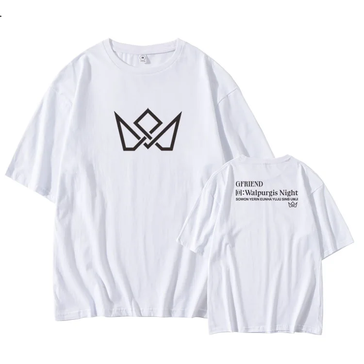 Vasaros stiliaus gfriend naują albumą Walpurgis Night visų valstybių pavadinimai spausdinimo t marškinėliai, unisex kpop sumažėjo peties rankovėmis t-shirt
