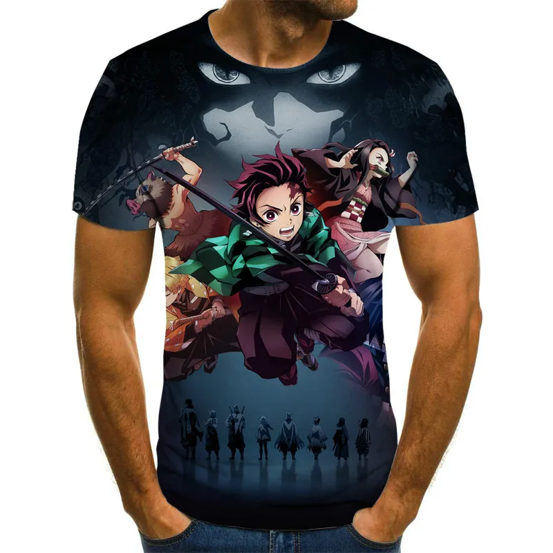 2020 Anime Harajuku Drabužiai, vyriški Vasaros T-shirt 3D Mados T-shirt Didelio Dydžio vyriški T-shirt Streetwear Punk T-shirt