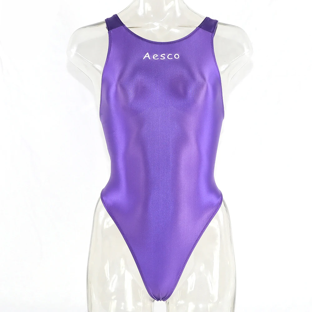 Nauja spalva vientisi maudymosi kostiumėlį moterų naftos blizgesio aukštos šakutės T-String maudymosi kostiumėlį, miręs baseino vandens dieną seksualus triko, maudymosi kostiumėlį XCKNY AESCO