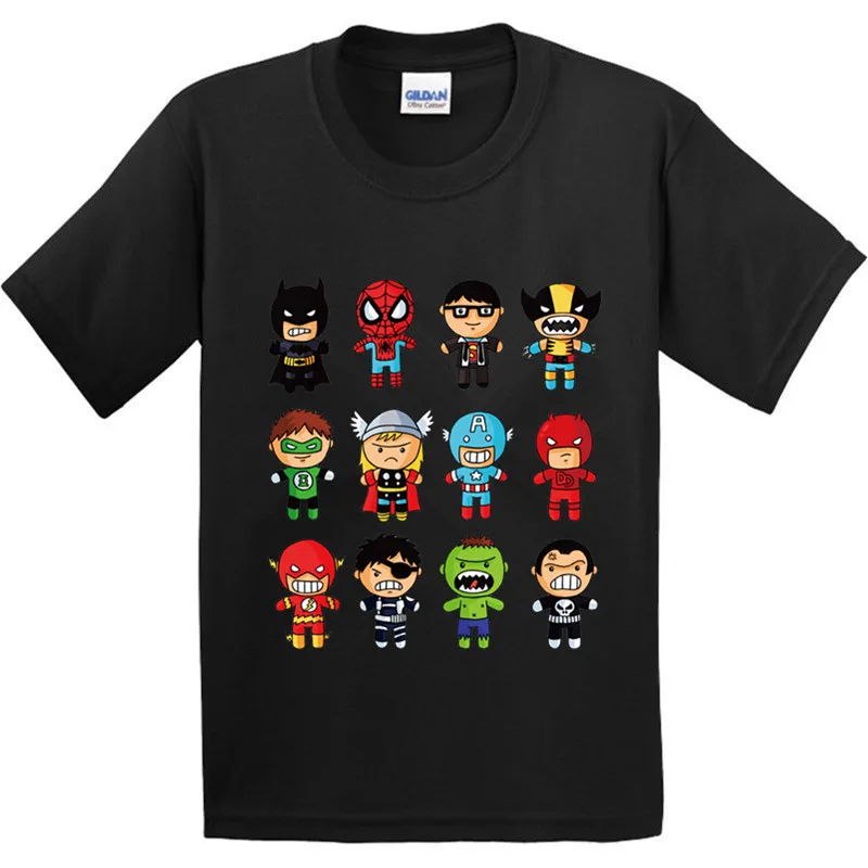 Vaikai Šiek tiek Super Didvyriu Spausdintinių Animacinių filmų Dizaino, Medvilnės Marškinėliai Berniukams/Mergaitėms trumpomis Rankovėmis Viršūnes Vaikų Puikus T-Shirt,GKT060