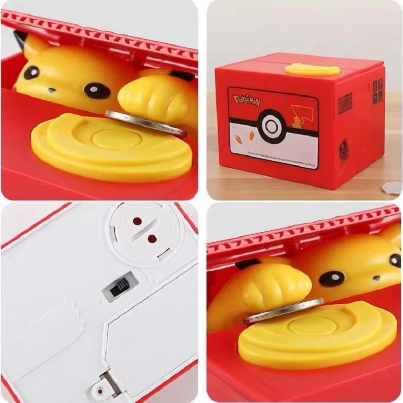 Pokemon Paveikslas Modelis, Nustatyti Japonijos autentiški vaikų Pikachu monetos pavogti pinigus piggy bank Anime Veiksmų Pobūdžio gimtadienio dovana