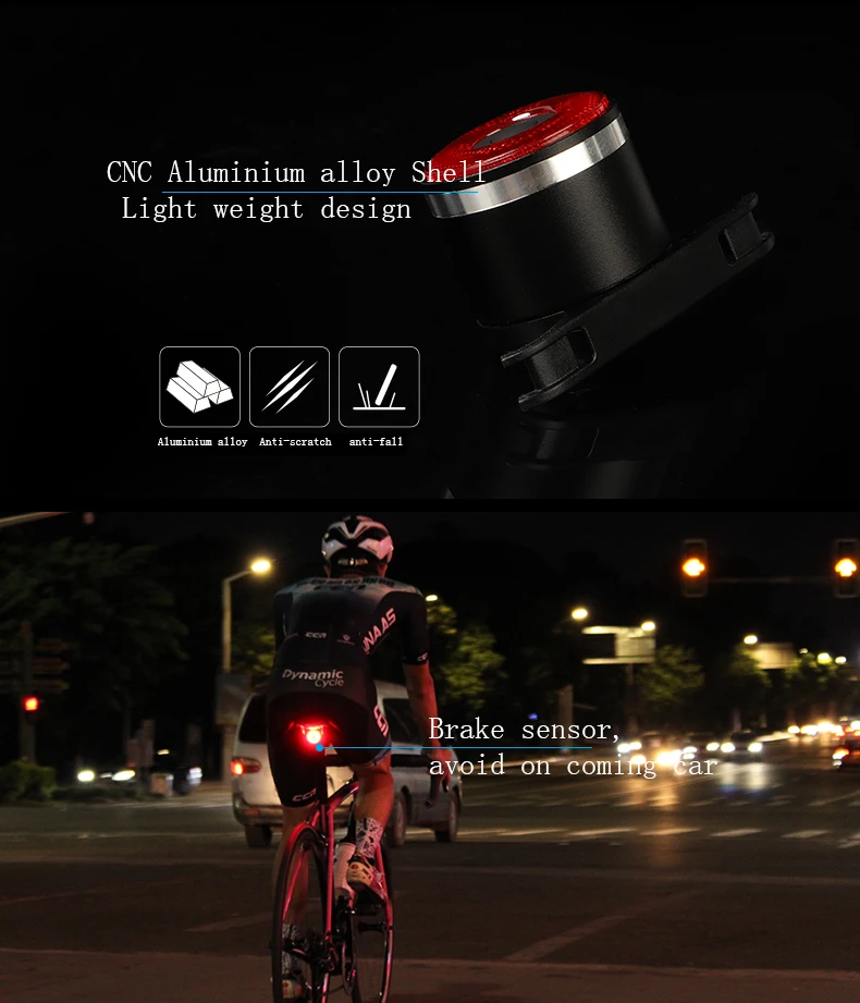 TOWILD TL03 Smart Nuoma Uodegos Šviesos USB Įkrovimo Itin Šviesus Stabdžių Jutikliai, Dviračių IPX6 Žibintas Galinis Prasme Žibintuvėlis Raudona Šviesa