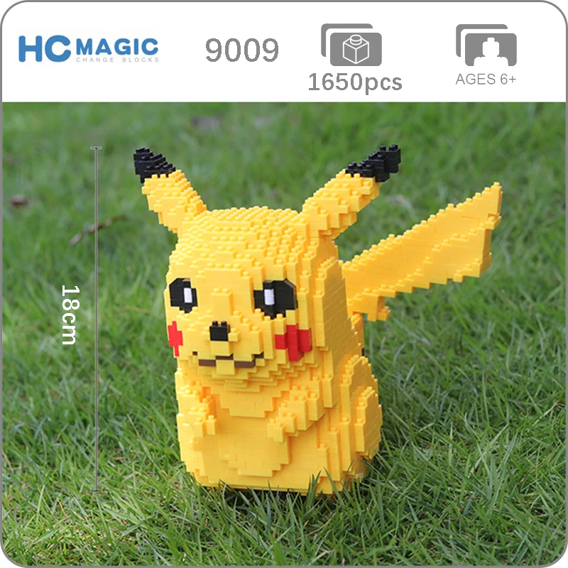 HC 9009 Pika Geltona Pelės Pocket Monstras 3D Modelį 1650pcs 