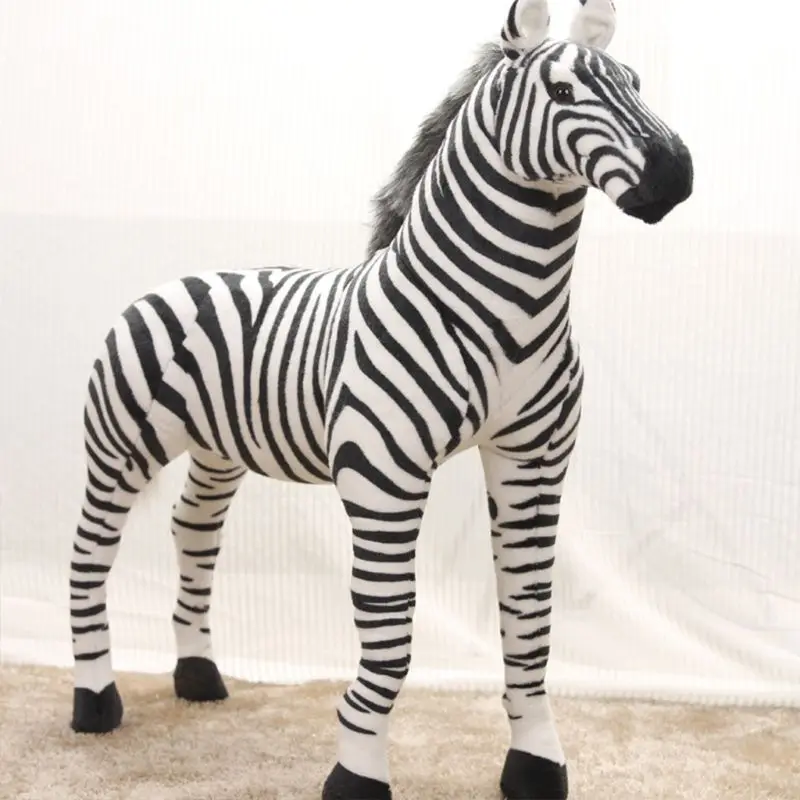 37cm 45cm 56cm Minkšti Kimštiniai Pliušinis Gyvūnų Arklių Pagalvę Realus Zebra Žaislai Gimtadienio Dovana Sofos Pagalvėlių Suaugusiems Vaikams