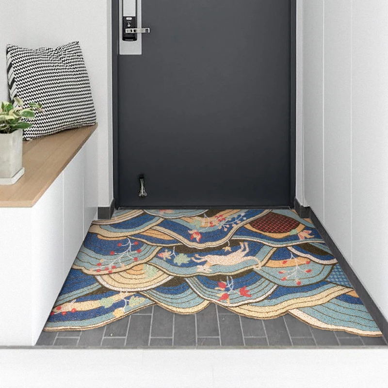 45x75/50x90cm Japonų tapybos durų kilimėlis, kiliminė danga, durys, koridoriuje, mat kilimas gali būti iškirpti dulkių šalinimo pvc ritė grindų kilimėlis