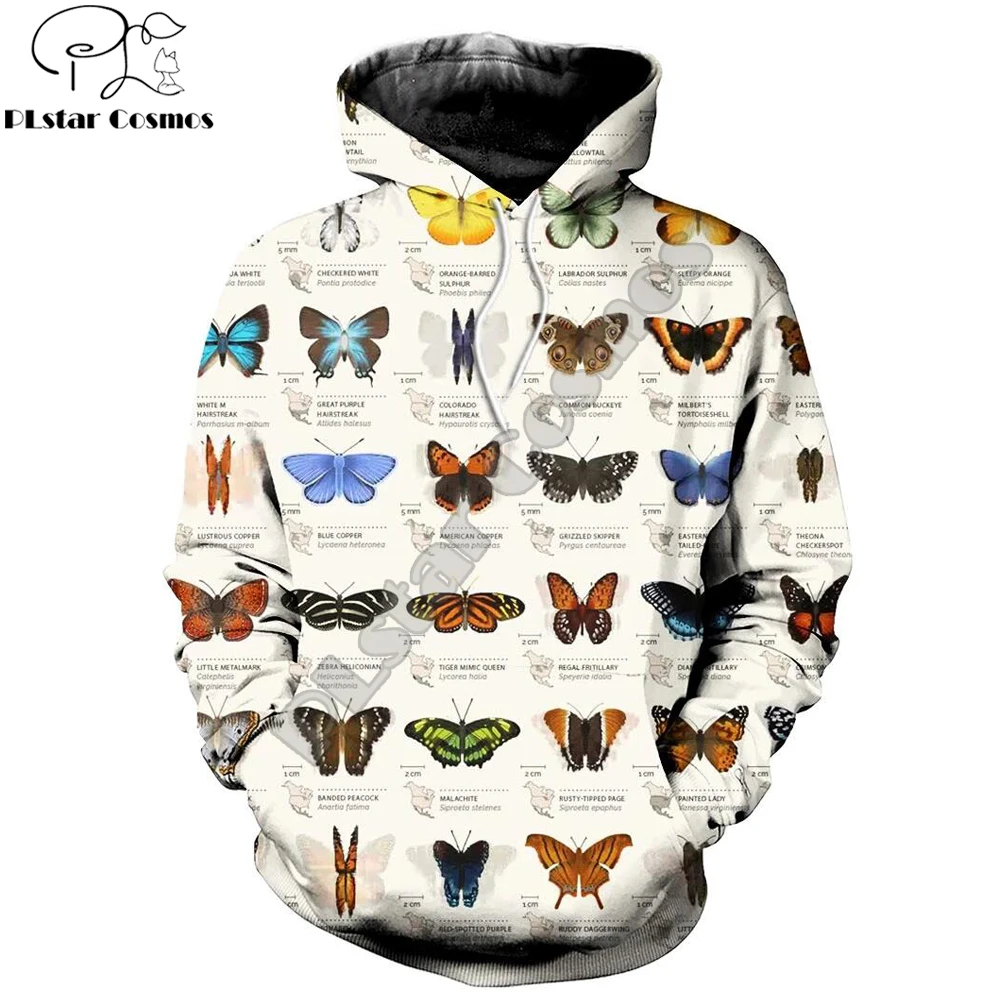 PLstar Kosmosas 2019 Naujo stiliaus Mados hoodies 3D Atspausdintas Vabzdžių Drugelis ilgomis rankovėmis Hoodie Harajuku streetwear sudadera hombre