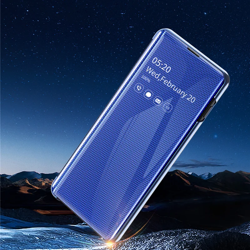 Prabangus Veidrodis, Flip Smart Cover For Samsung galaxy S7 krašto S8 S9 S10 Lite S10 Plius A10 A20 A40 A20E Atveju, atsparus smūgiams Stovėti Coque
