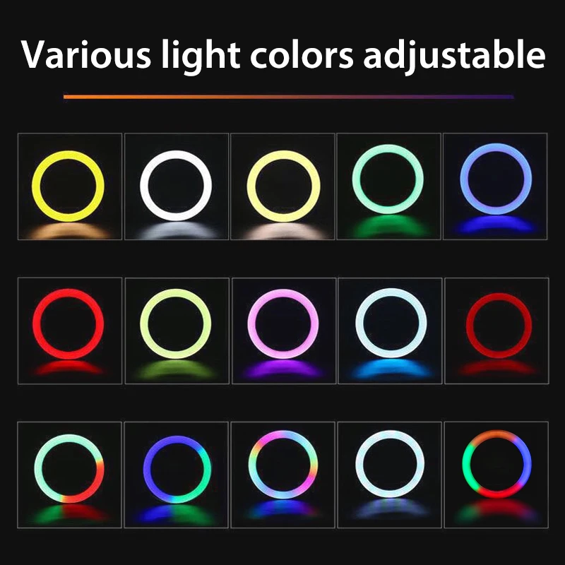 18 colių 45cm RGB Šviesos Žiedas Selfie Spalvinga Fotografija Apšvietimo su Telefono Laikiklio Stovas LED Žiedo Lempos 