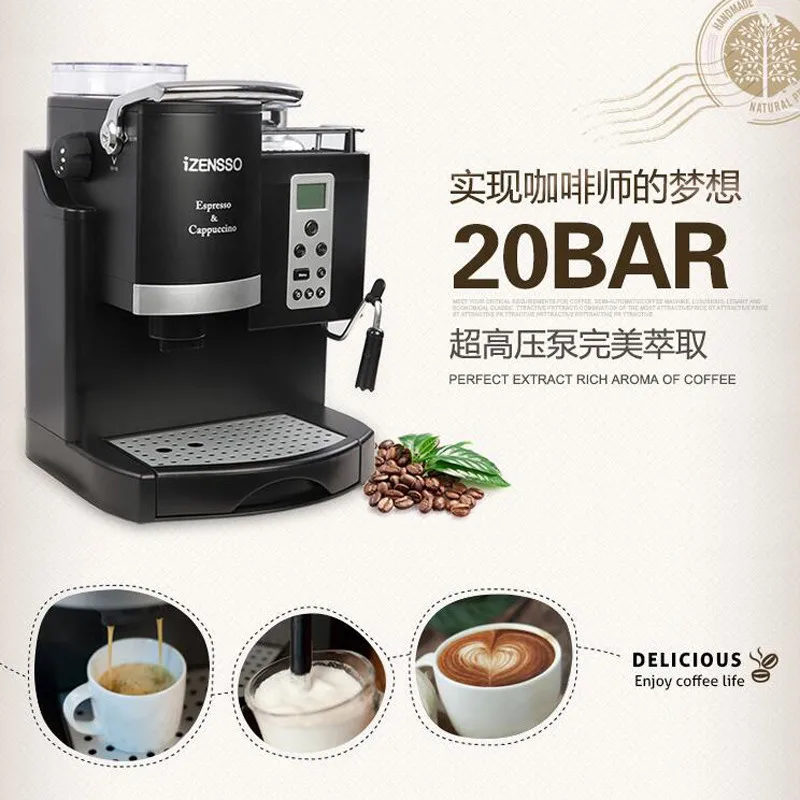 PING 1160W GALIA 1.4 L bako talpa kavos virimo aparatas Automatinis Espresso kavos Aparatas Kavos virimo aparatas su Malamas Pupelių ir Pieno Puta