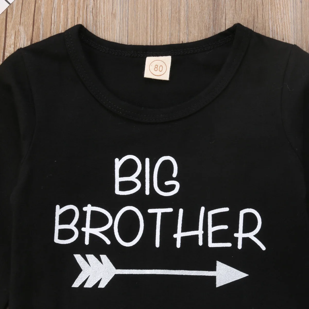 Citgeett Little Big Brother Berniuko, Romper marškinėliai Dryžuotas Kelnes, Skrybėlę 3Pcs Šeimos Atitikimo Apranga, Rudens Rinkinys