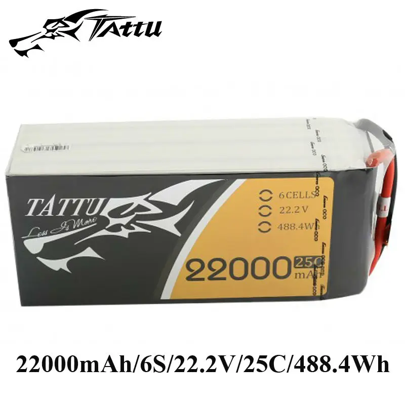 TATTU 22000mAh 25C Lipo Baterijas 6S 22.2 V 22.8 V Plus tteria Smart RC Baterija S800 S900 S1000 UAV Quad Helicpter Drone