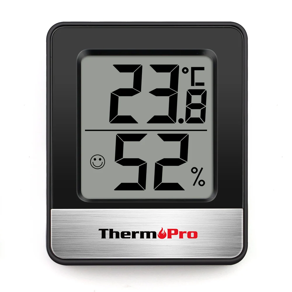 ThermoPro TP49 Mini oras stotis Juoda Balta kambario termometras su drėgmėmačiu