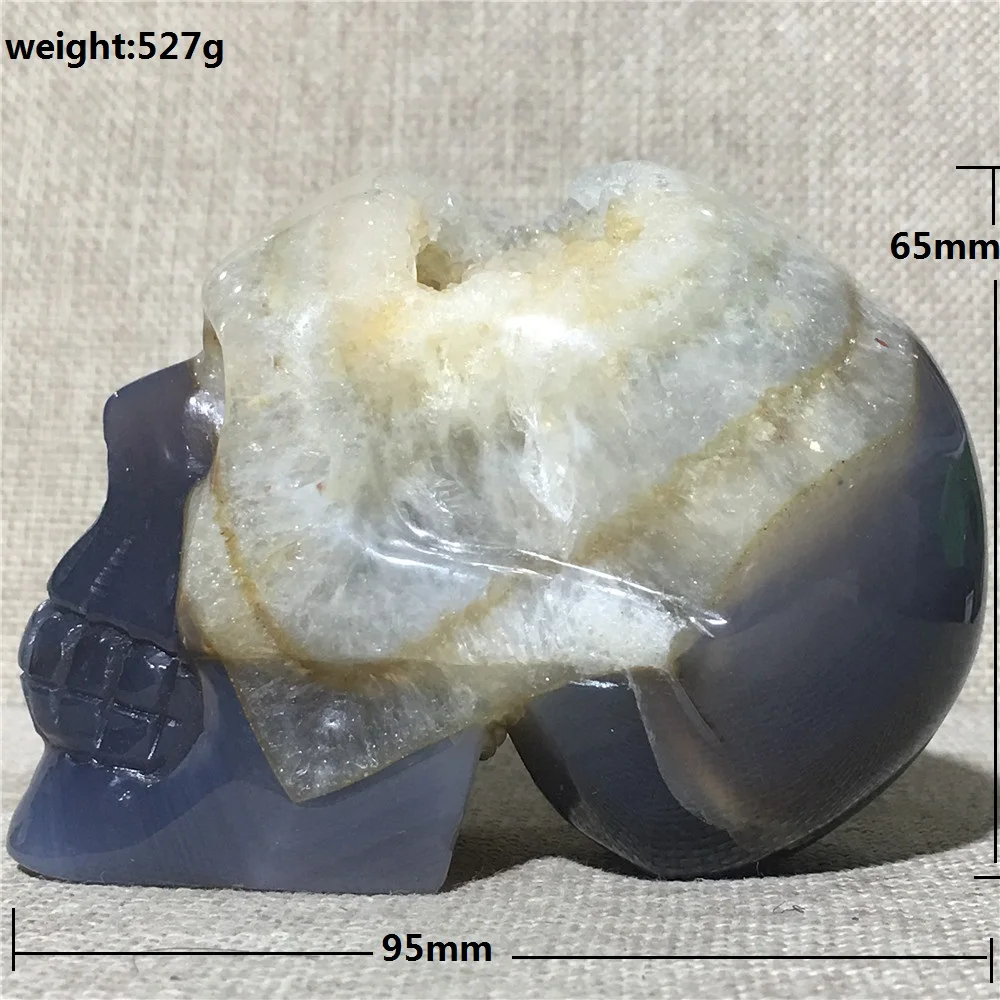 Gamtos Geode Agatas cranium kvarco kristalo pavyzdys Namo, buto apdailos akmenų ir kristalų Reiki healing jade kaukoles