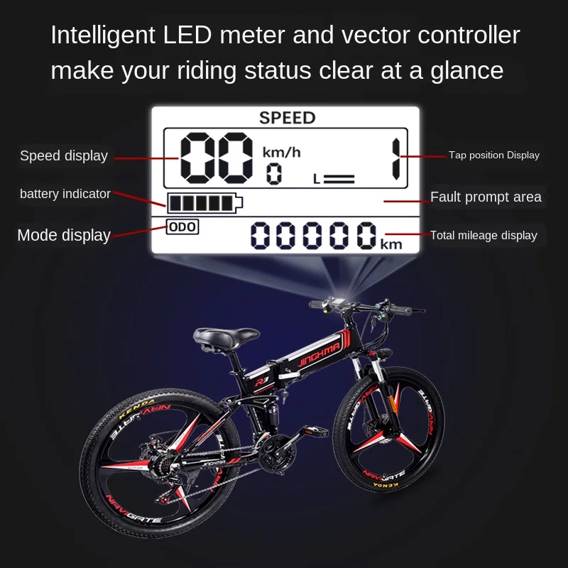 R3 nacionalinis standartas elektrinis dviratis sulankstomas 48V ličio assisted mountain bike cross-country kintamo greičio 26-colių pėsčiomis