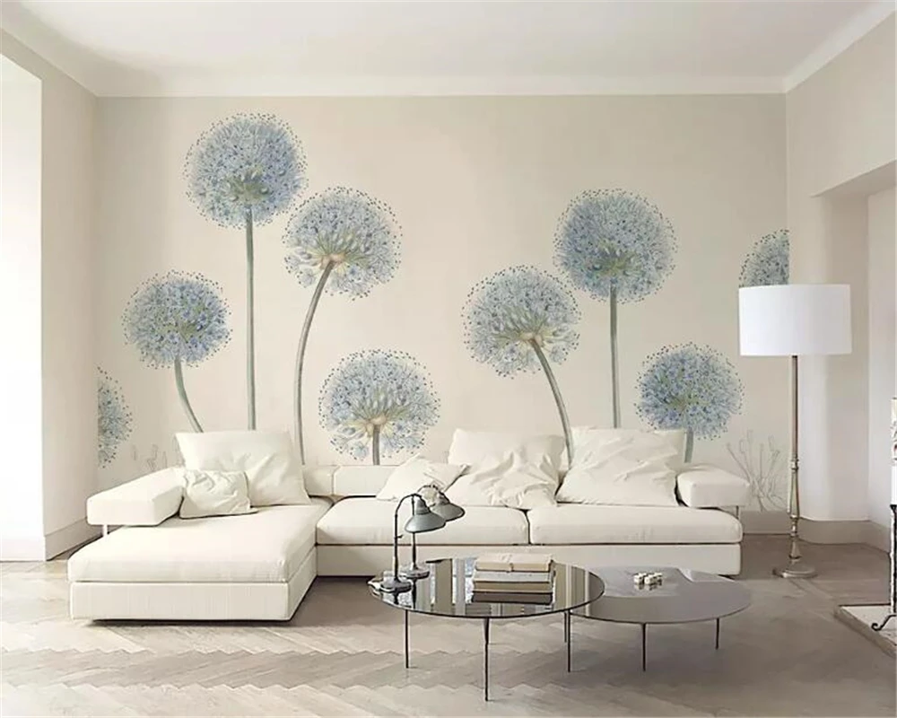 Beibehang 3d tapetai papel de parede mažų šviežių mados modernią atmosferą kiaulpienių TV patalpų fono sienos 3d tapetai