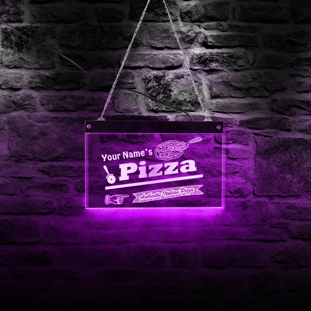 Tikra itališka Pica Parduotuvė LED Akrilo Iškaba Užsakymą Pavadinimas Pica Pasirašyti Apšvietimas, Dekoro Meno Asmeninį Picerija LED Neoninis Ženklas