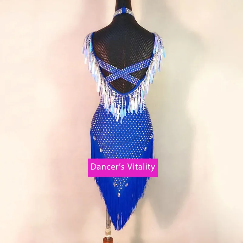 Lotynų amerikos Šokiai Vaikų High-end Diamond Kutas Suknelė Veiklos Apranga Nauja, Moterų Suaugusiųjų Etape Konkurencijos Drabužiai