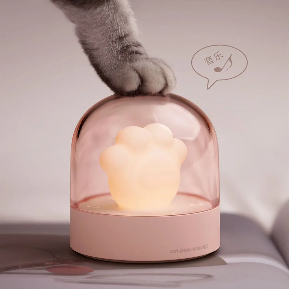 Naktį Lempa LED Aplinkos Šviesos Mielas Animacinių filmų Katės Letena Formos Naktiniai Muzikos Lempos Katės Letena Lempa Smart Home Naudojimas