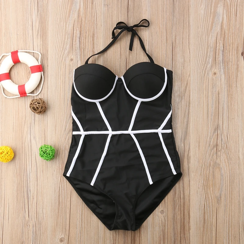 Moterų Sexy Vasaros vientisi maudymosi kostiumėlį Push Up Kamšalu Monokini Maudymosi Kostiumėliai, Paplūdimio Atostogų