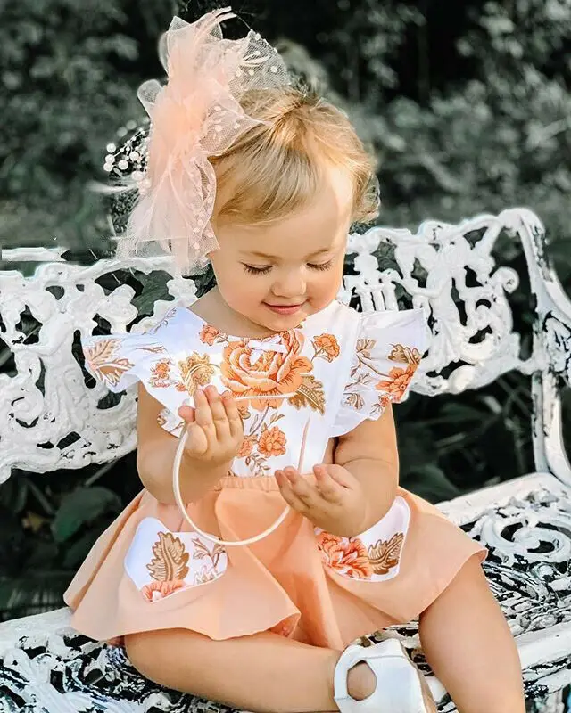 Pudcoco JAV Akcijų Bamblys Vaikas Baby Girl Partijos Inscenizacija Bowknot Tutu Off Peties Suknelė Princesė 2VNT Drabužiai