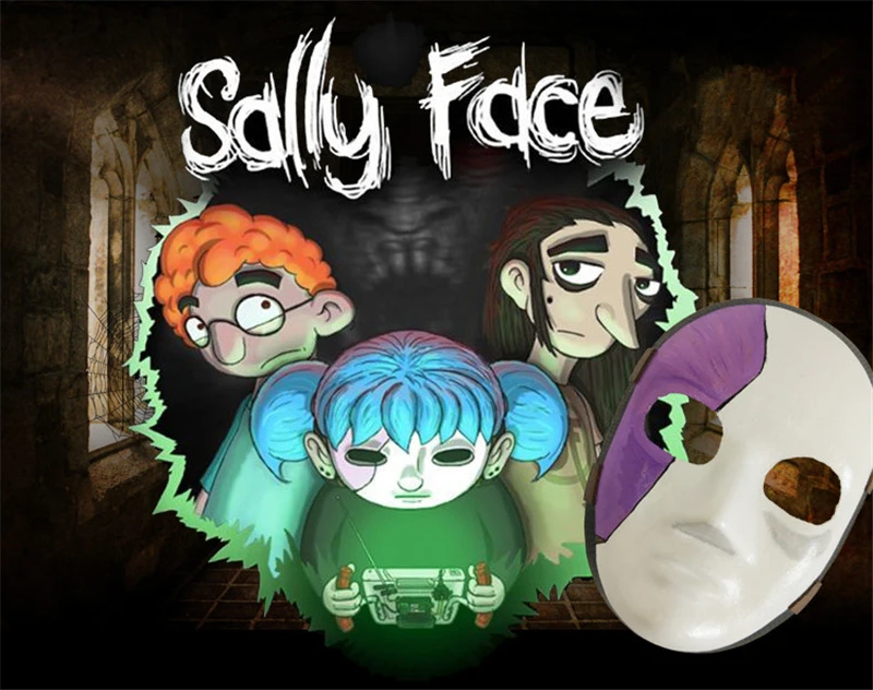 2019 Naujas Produktas Žaidimas Sally Veido Cosplay Kaukė Sally Kaukės Žaidimas Sallyface Cosplay Kostiumų Priedai Rekvizitai Sally Perukas +Perukas Bžūp