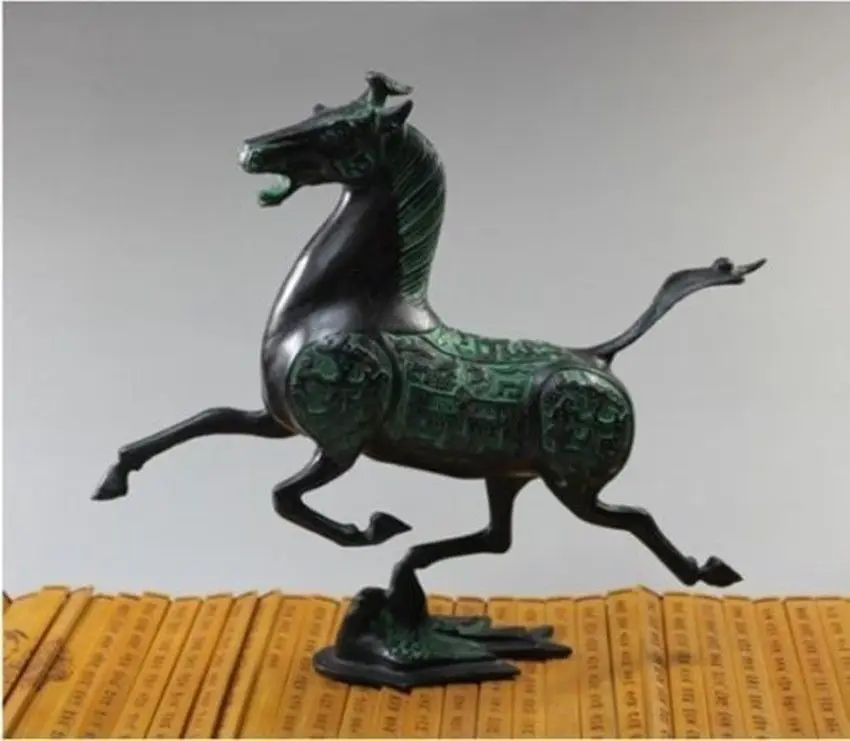 Išskirtinį Senas Kinų bronzinė statula arklių skristi nuryti Duomenys Gydomąja Medicina Apdaila Žalvario, Bronzos
