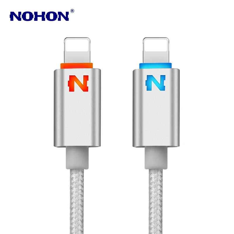 NOHON 1m Pintas USB Duomenų Sinchronizavimo Kabelis iPhone 5S 5 6S 6 7 8 Plus Greito Įkrovimo Smart Led USB Kabeliai, 