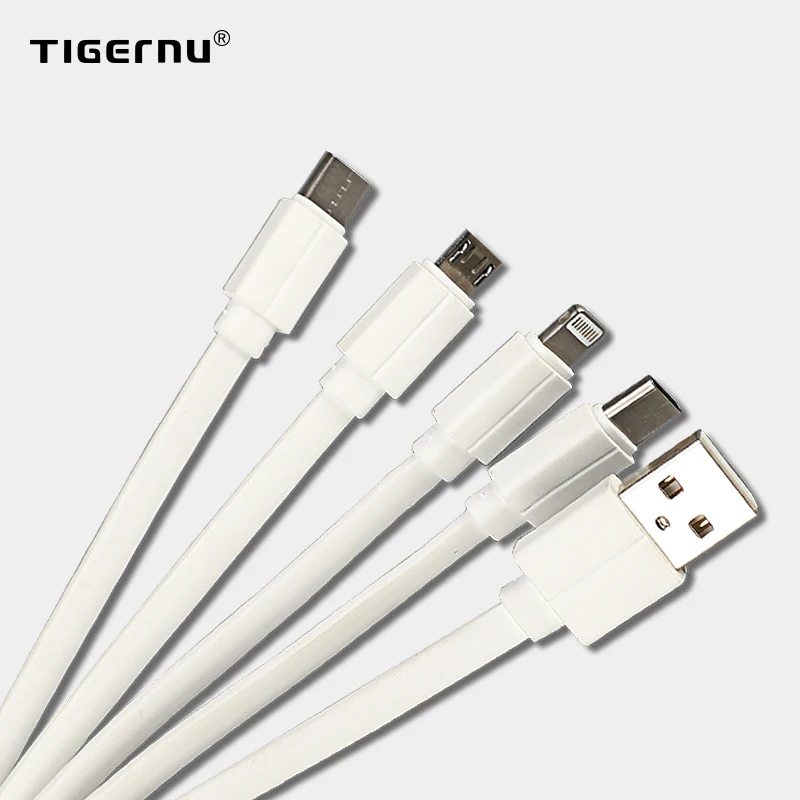 Tigernu Naujų 4.0 USB Laidas 3 1. Greitai Įkrauti IOS/ Tipas-C/ Android Super Duomenų Kabelis Greičiau Nei Įprastai