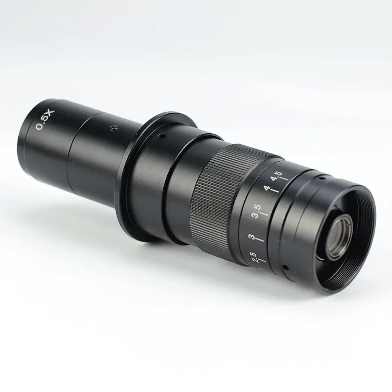 180X C-Mount Objektyvas Pramonės Mikroskopas su Skaitmenine Kamera Tikslas Objektyvas 0,5 X Adapteris Darbinis Atstumas 55mm-210mm