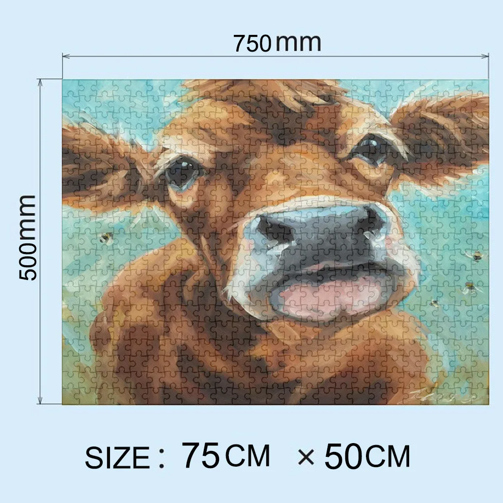 1000 Gabalas Dėlionės Rinkinį Mielas karvių 3D modelio Dėlionė Įdomus Suaugusiems, vaikams, vaikams mokomieji žaislai, rinkiniai 2020 Lašas laivas Naujas