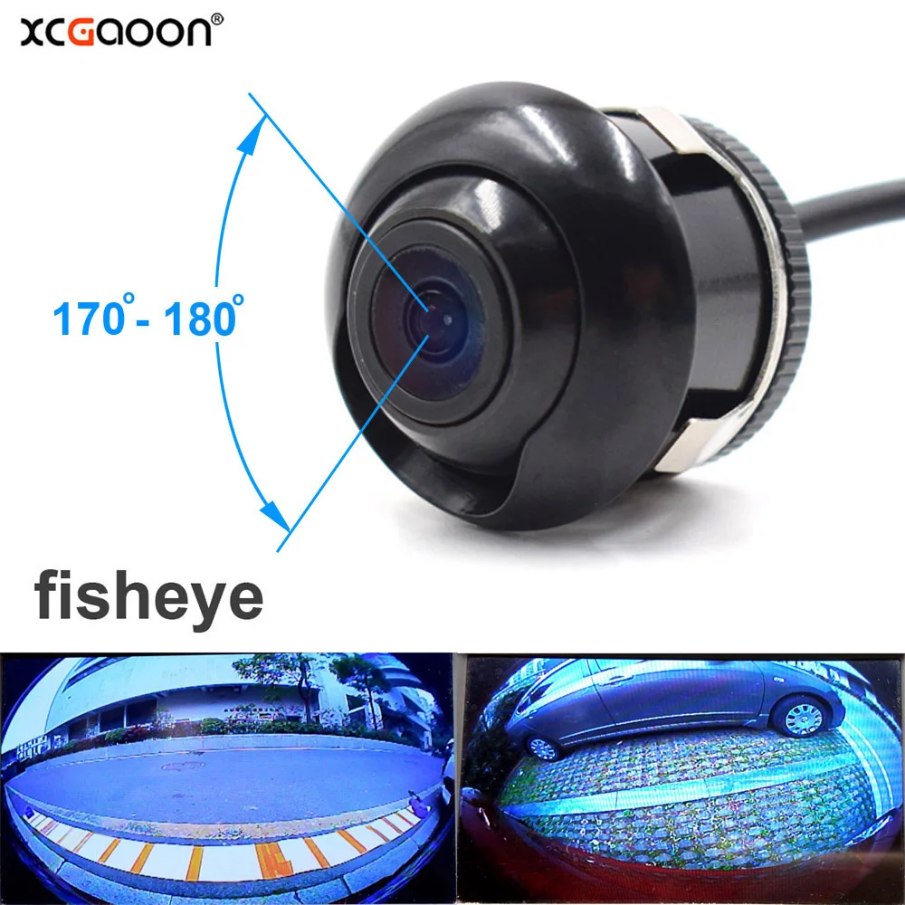 XCGaoon CCD 180 laipsnių Fisheye Objektyvas Automobilio Galinės Pusės priekinio vaizdo Kamera Plataus Kampo Atbulinės eigos Atsarginė Kamera, Naktinio Matymo Vandeniui