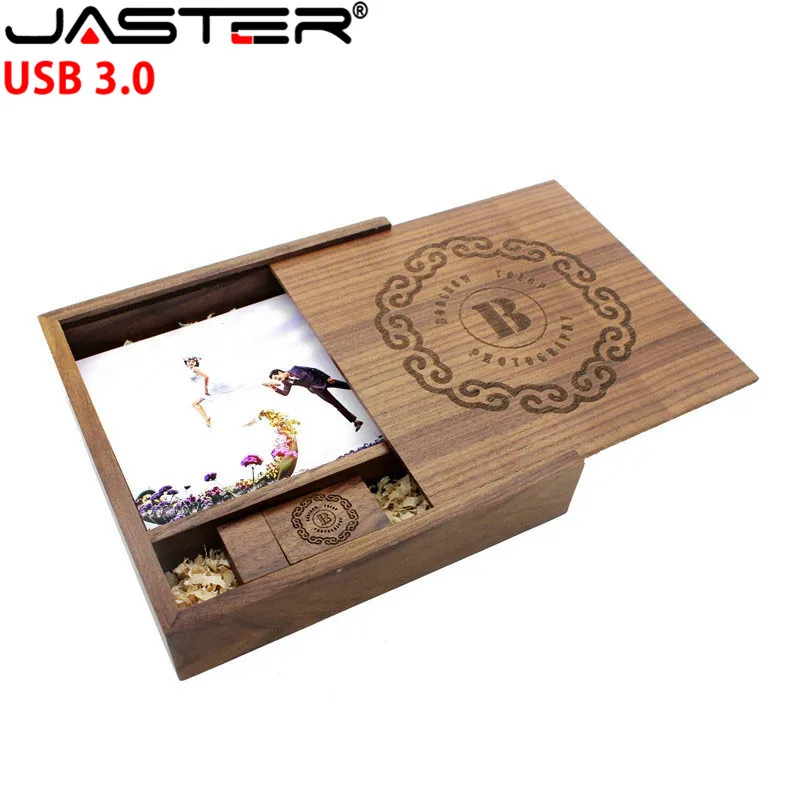 JASTER USB 3.0 Fotografijos Medinis Nuotraukų Albumą usb + dovanų Dėžutė, usb 