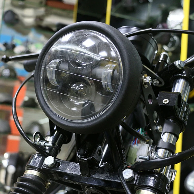 Universalus LED Motociklo priekinis žibintas CG125 Motociklą Lemputes 12V Turas Moto Prožektoriai, Žibintai Priekiniai Žibintai Harley Balta DRL