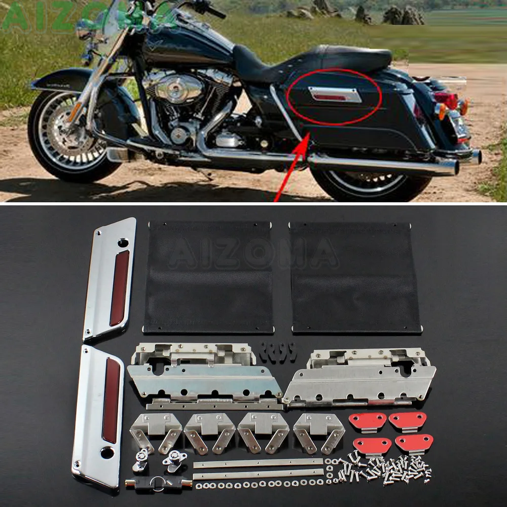 Motociklo Spyna Dangtelio Užraktas Aparatūros Komplektas Sunku krepšiai Įrankinės, Aparatūrą, Harley Turistinis Gatvės Electra Road Glide FLHT FLHRC