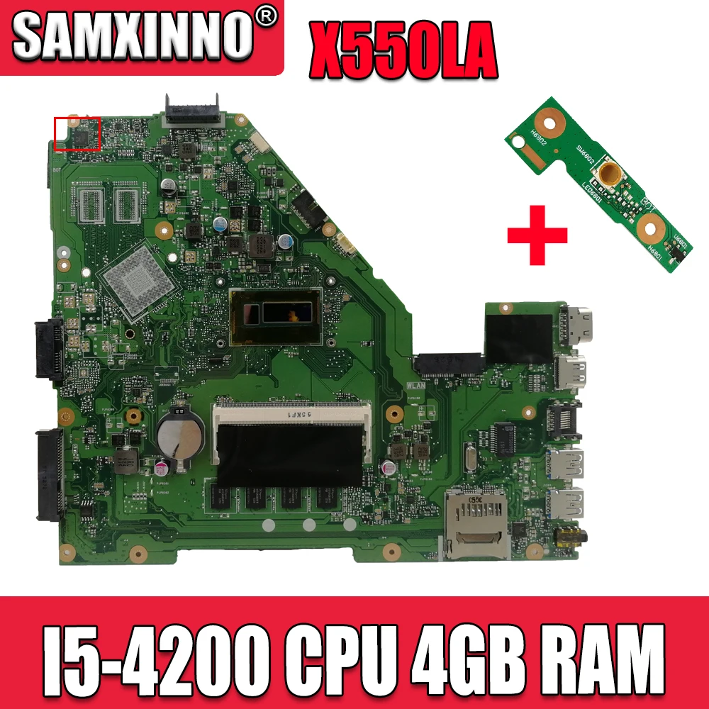 X550LA Plokštė I5-4200 CPU, 4GB RAM Asus A550L X550LD R510L X550LC X550L X550 nešiojamas Plokštė X550LA Mainboard Bandymo GERAI