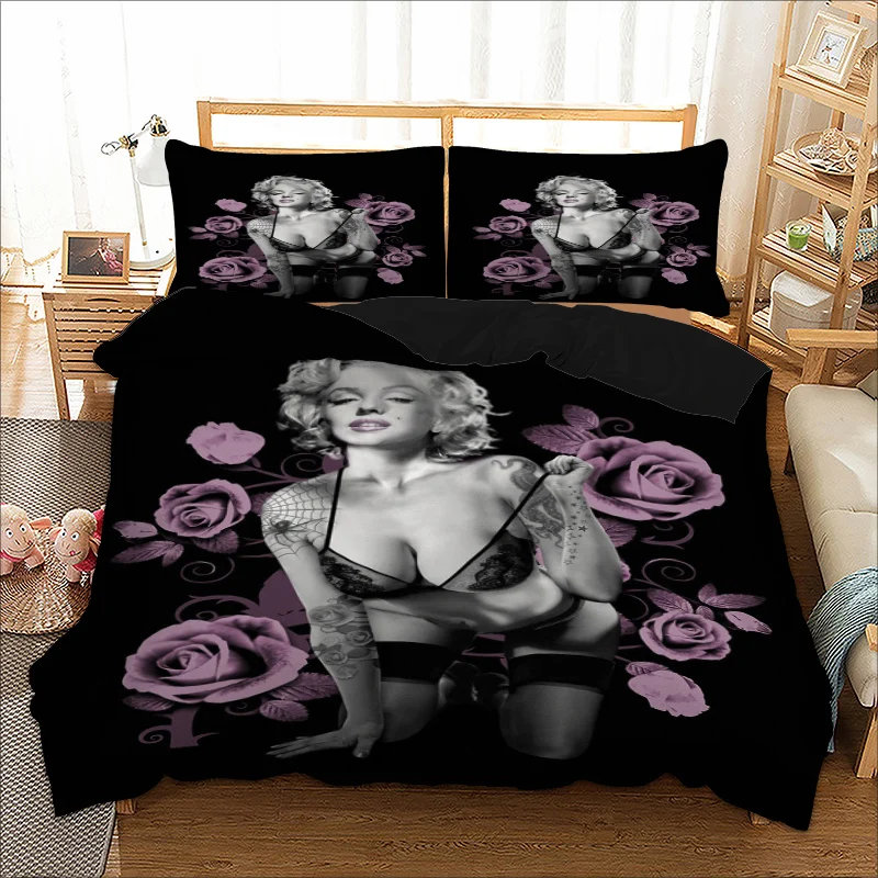 Seksualus 3d Marilyn Monroe Patalynės komplektas Antklode Padengti Lova Nustatyti Twin karalienė king size namų tekstilės