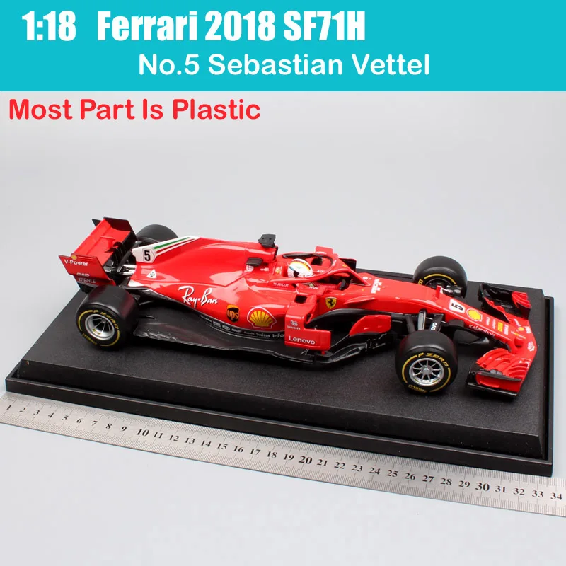 Vaikams 1:18 didelio mastelio 2018 BBurago Lenktynių SF71H vairuotojo No. 5 Kimi Iceman No. 5 Sebastian Vettel diecast modelių automobilius žaislas